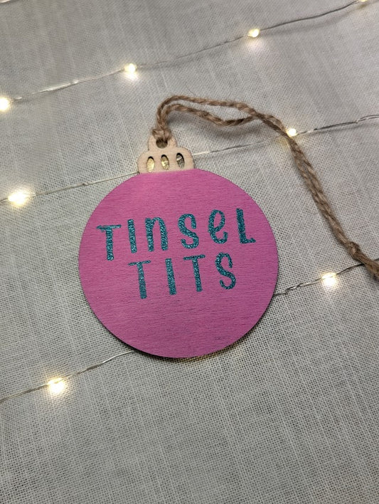 Tinsel Tits - Cheeky Swear Word Bauble